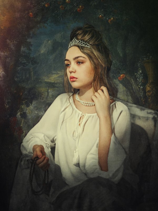 fine art, классика, стилизация, портрет Грустная принцесса фото превью