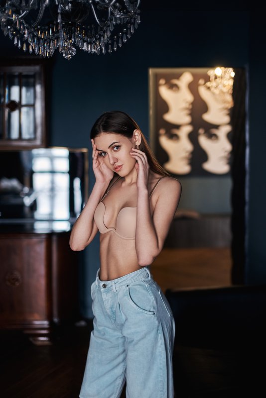 портрет, эмоции, взгляд, красивая, нижнее белье Влада фото превью