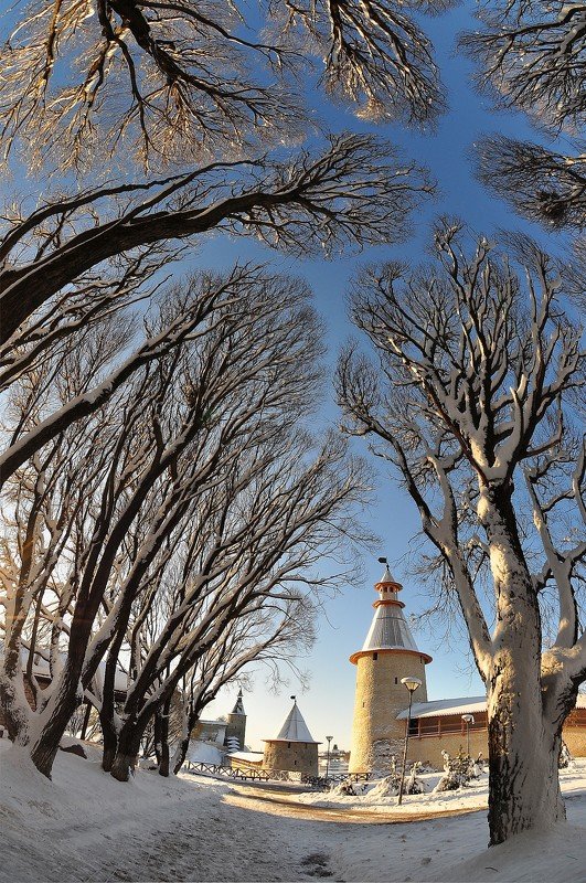 городской пейзаж, псков, собор, зима, зимний день,россия В последний день зимы. фото превью