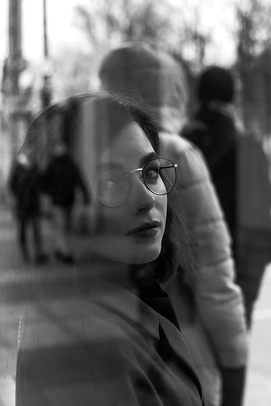 женский, портрет, фотосессия, девушка, осень, дождь, зонт, парк  фото превью