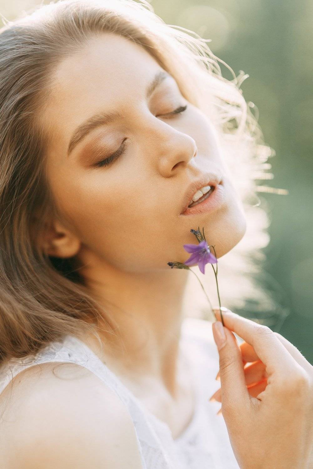 portrait, russian girl, nature, sunset, flower, Павел Возмищев