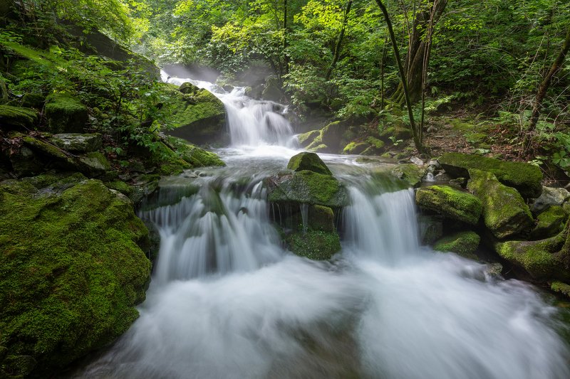 Green stairs waterfalls фото превью