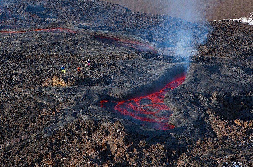 камчатка, толбачик, вулкан, извержение, лава, река, Денис Будьков