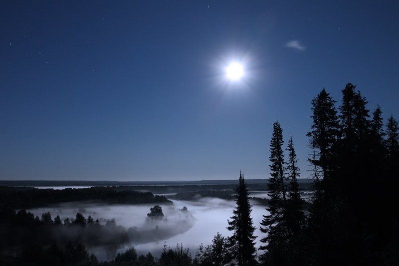 ночной пейзаж, звезды, север Какой бывает ночь фото превью