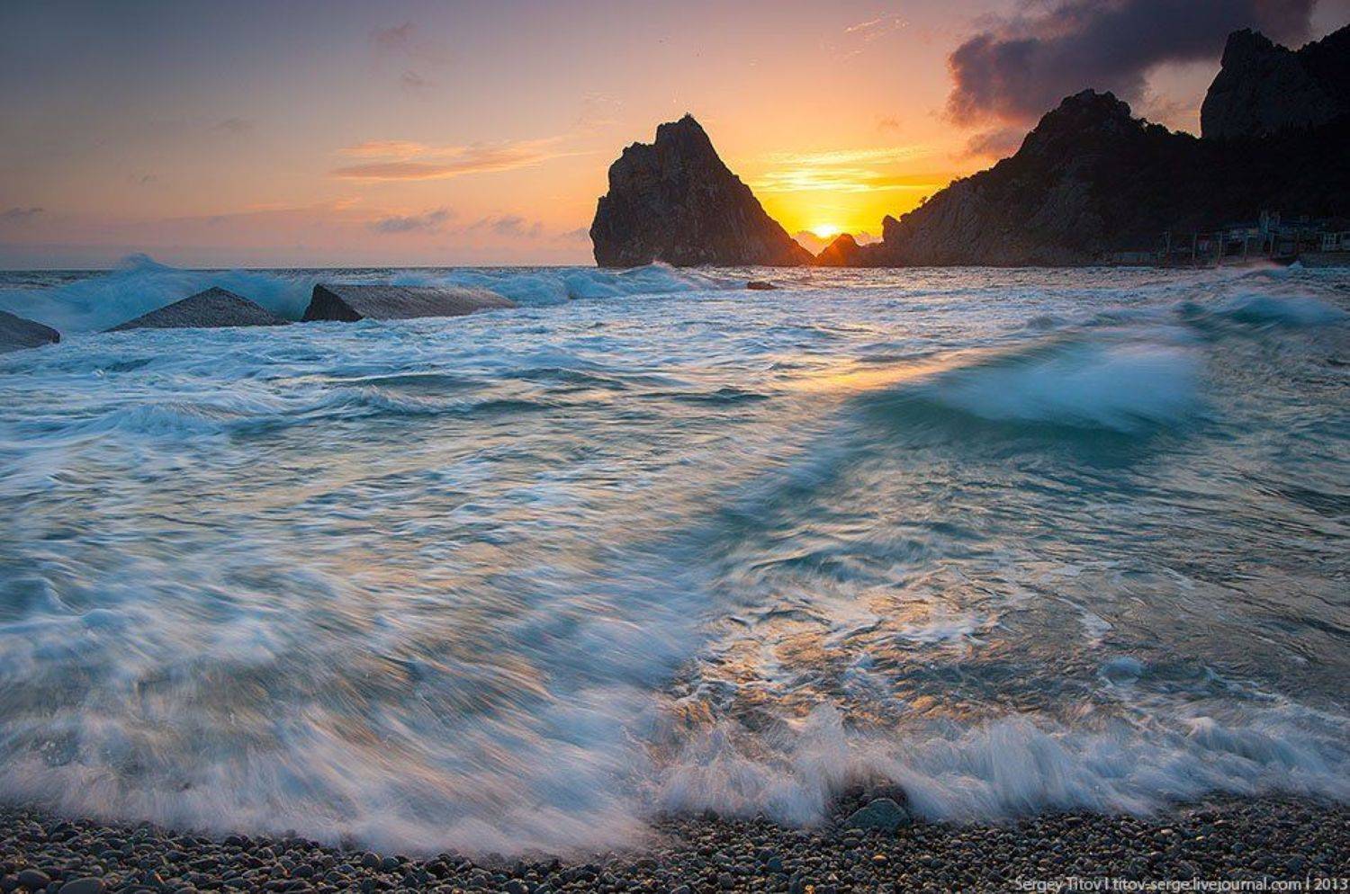 крым, скала, море, шторм, Serge Titov