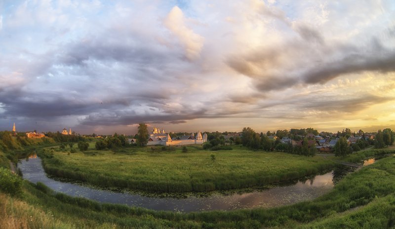 суздаль лето вечер закат река монастырь Суздальские вечера. фото превью