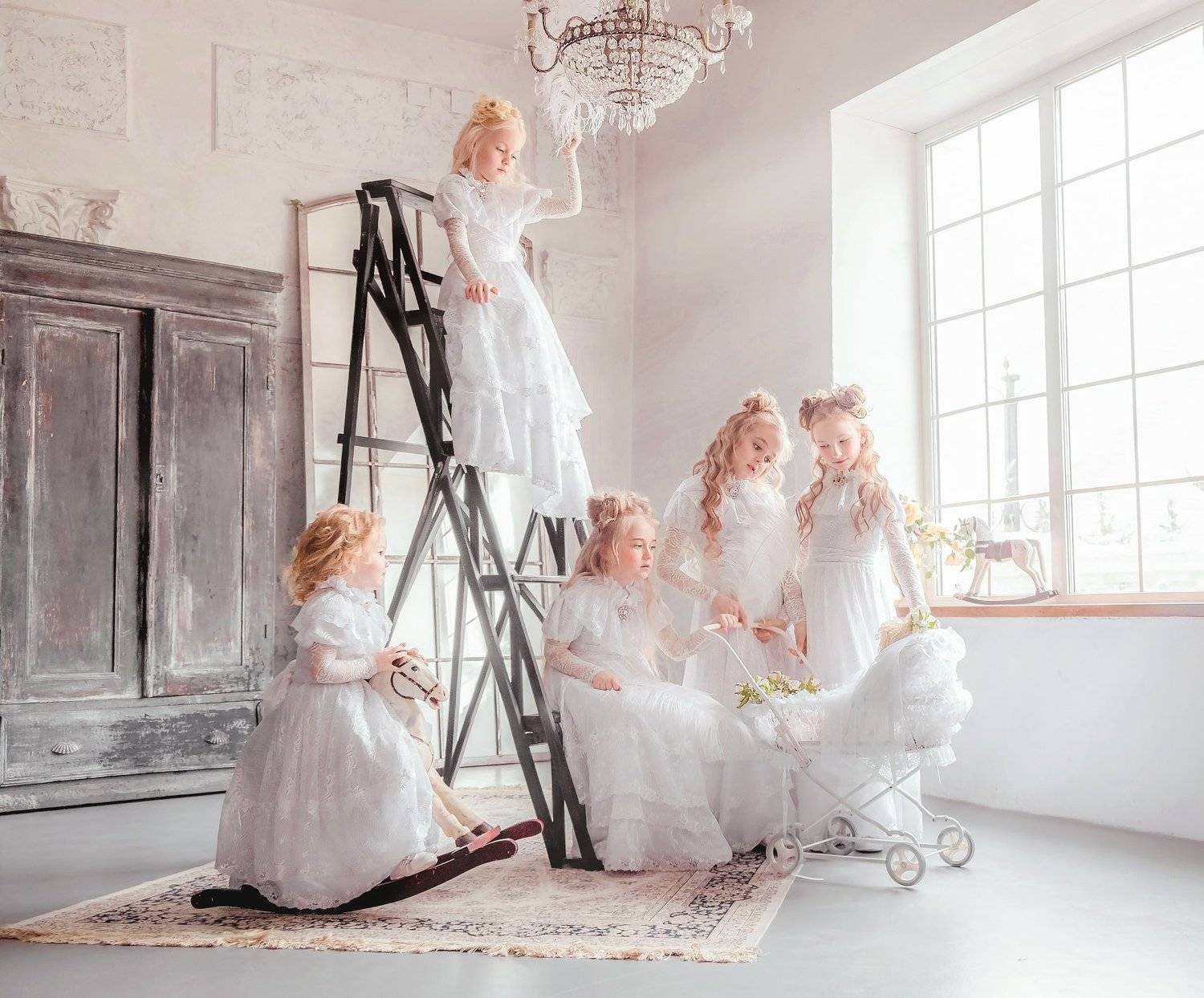 Сёстра, дети, ребёнок, аристократ, история, историческая фотосессия, исторический костюм, костюм, платье, игрушка, портрет, детская фотосессия, идеи для фотосессии, Софья Ознобихина