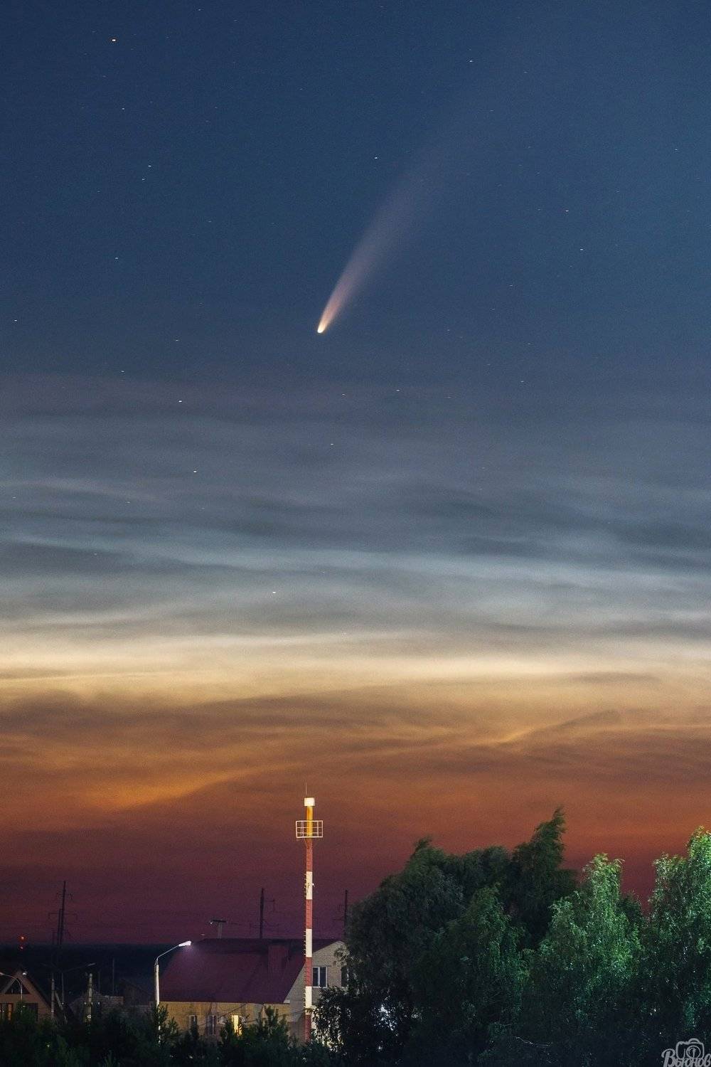 тамбов, серебристые облака, агапкина, комета, neowise, c/2020 f3, comet, Сергей Вьюнов