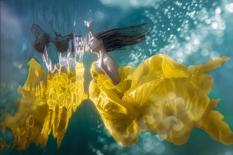 подводная съемка, в бассейне, фотосессия в бассейне, underwater,sony Золотая рыбка фото превью