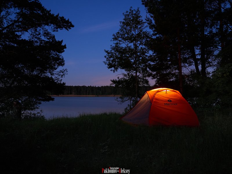 nature, river, night, landscape, color, camping On the banks of the Volga river фото превью