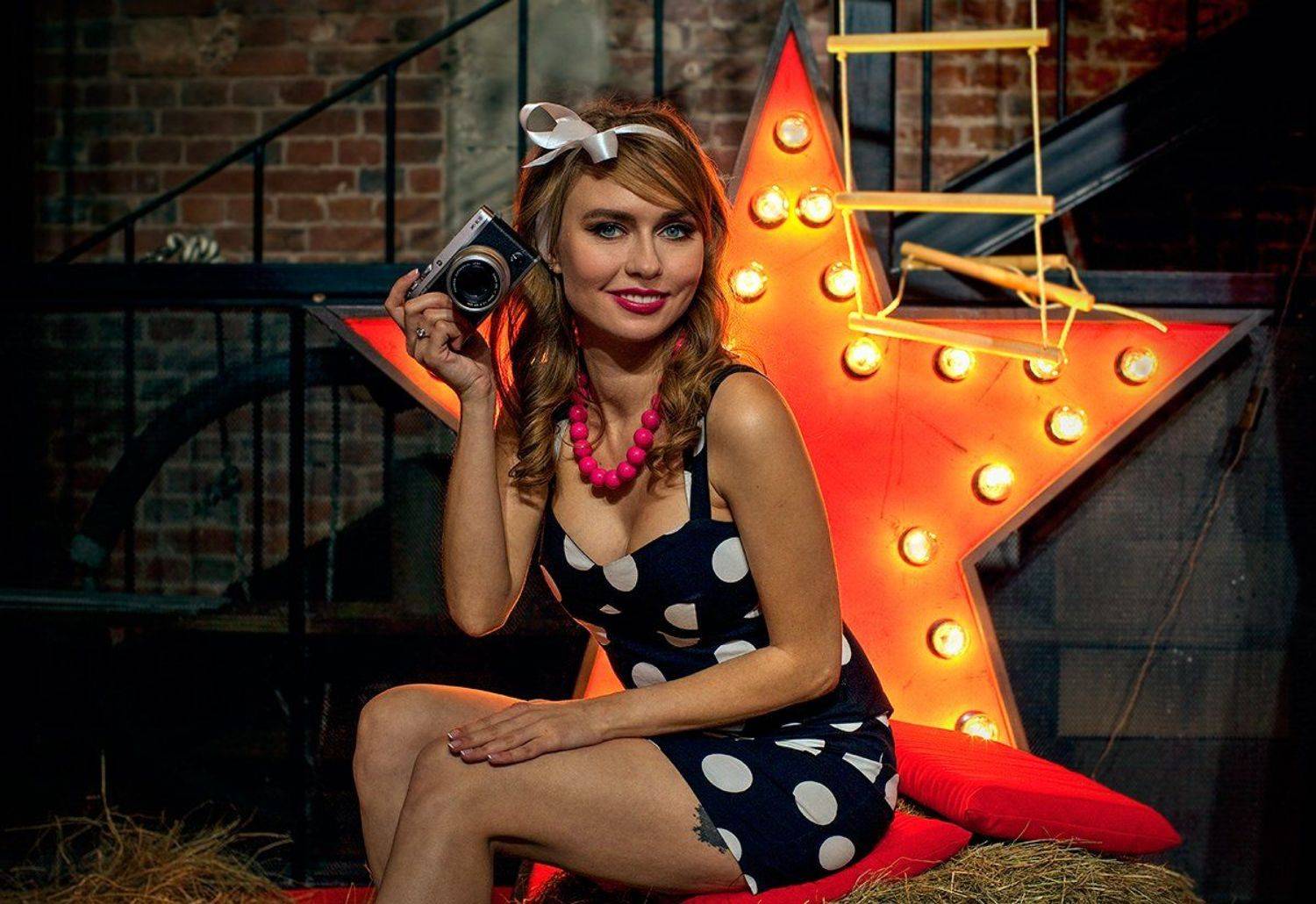 девушка, портрет, фотоаппарат, Николай Бо