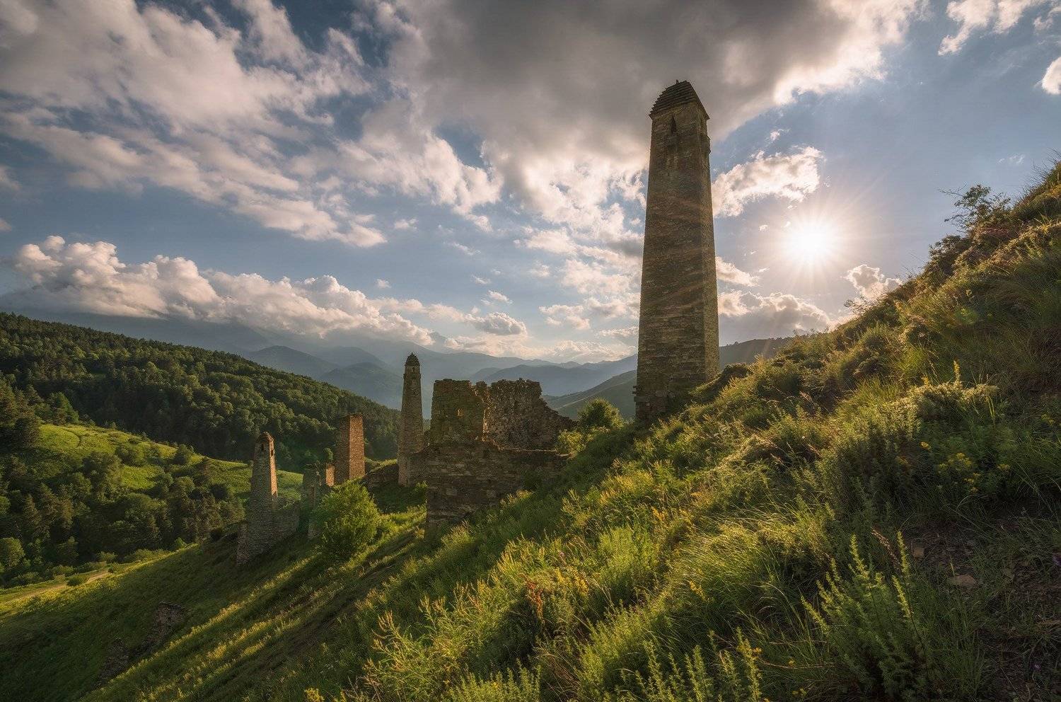 кавказ, ингушетия, башни, заповедник, эрзи,пялинг, вечер, июль, Николай Мысливцев