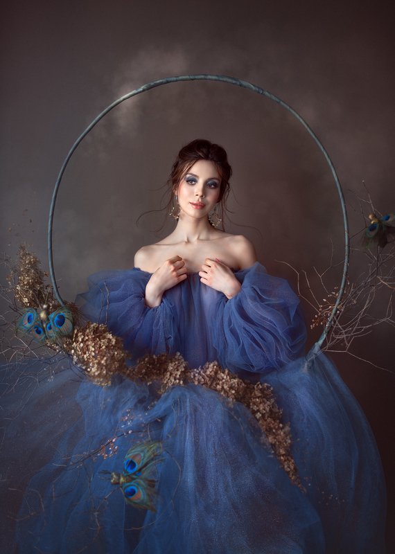 портрет, женскийпортрет, декор, домашняяфотосессия, женщина, цветок Диана фото превью