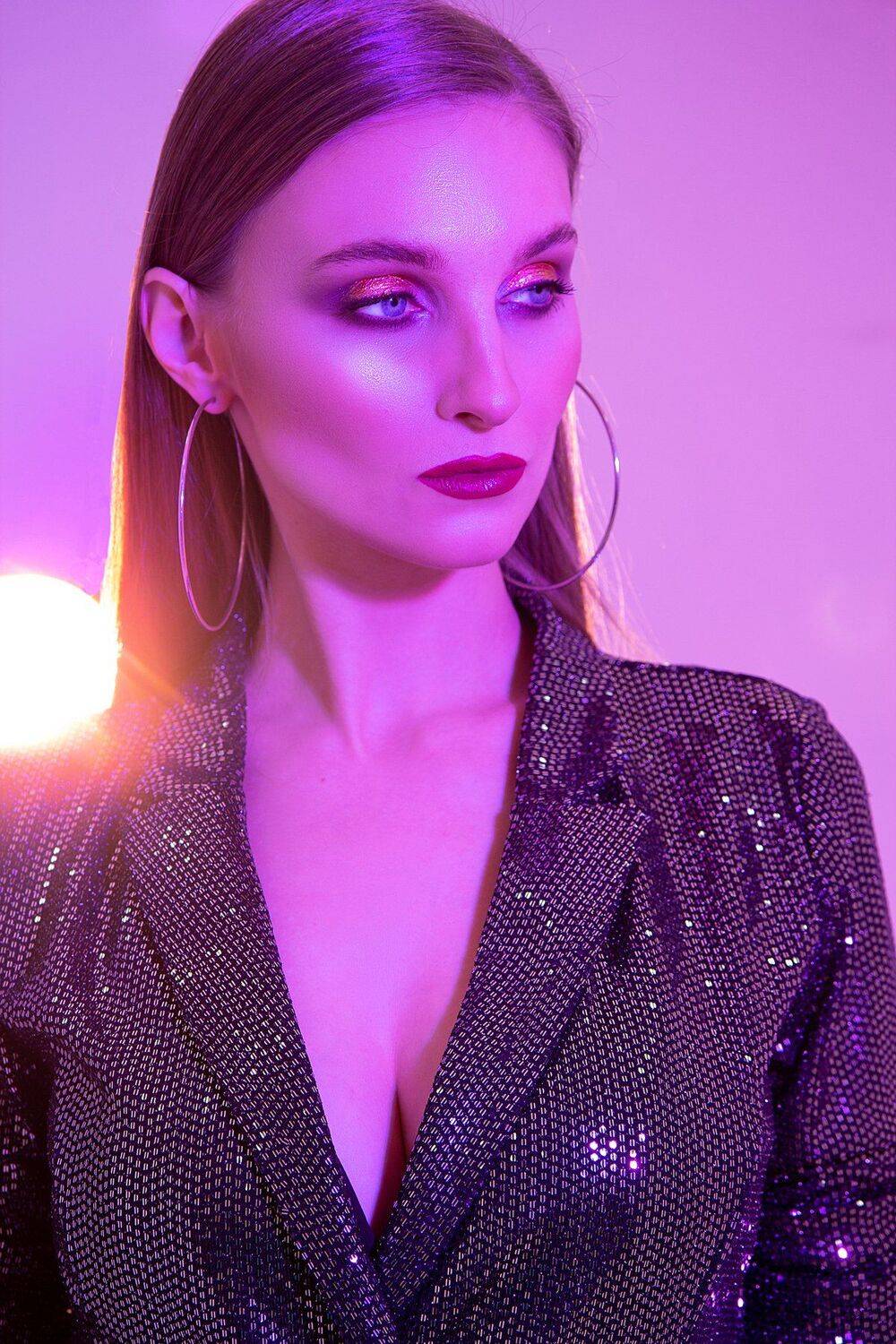 цветной свет, женский портрет, фотостудия, портрет в фотостудии, Анна Михайлова