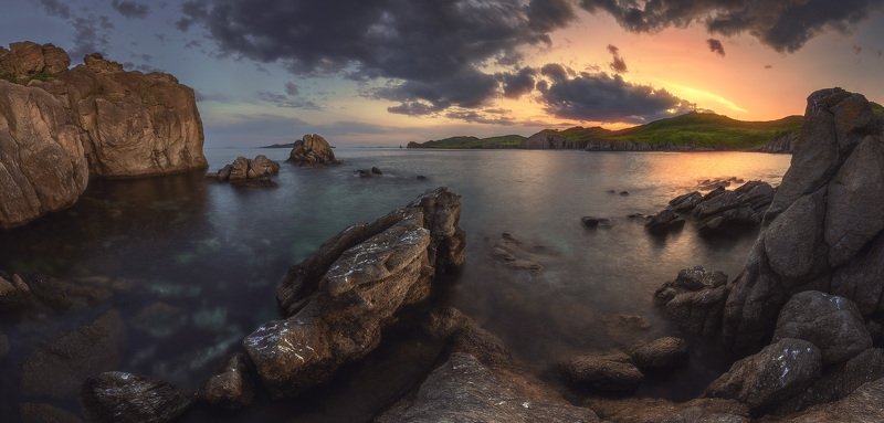 панорама, море, скалы *** фото превью