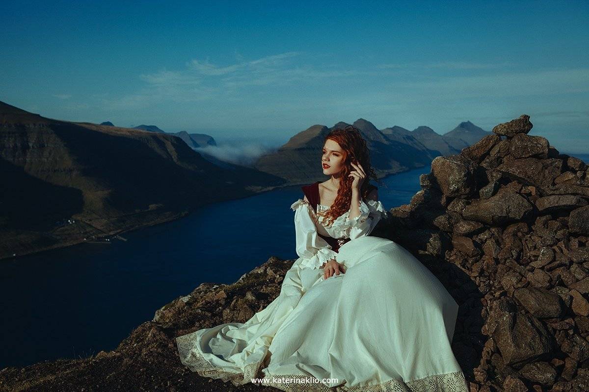 Portrait, nature, mountains, art, woman, model, wind, Катерина Клио