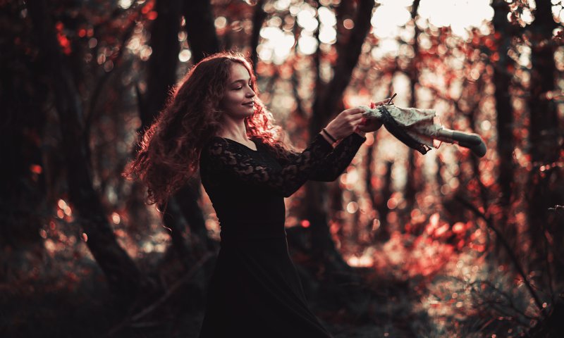 #girl #doll #autumn #colors #mood #dark #woods Autumn фото превью