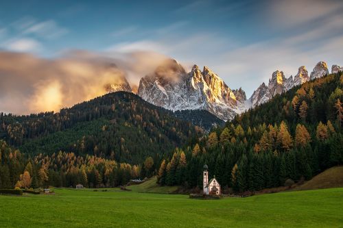 Sunset in Val di Funes