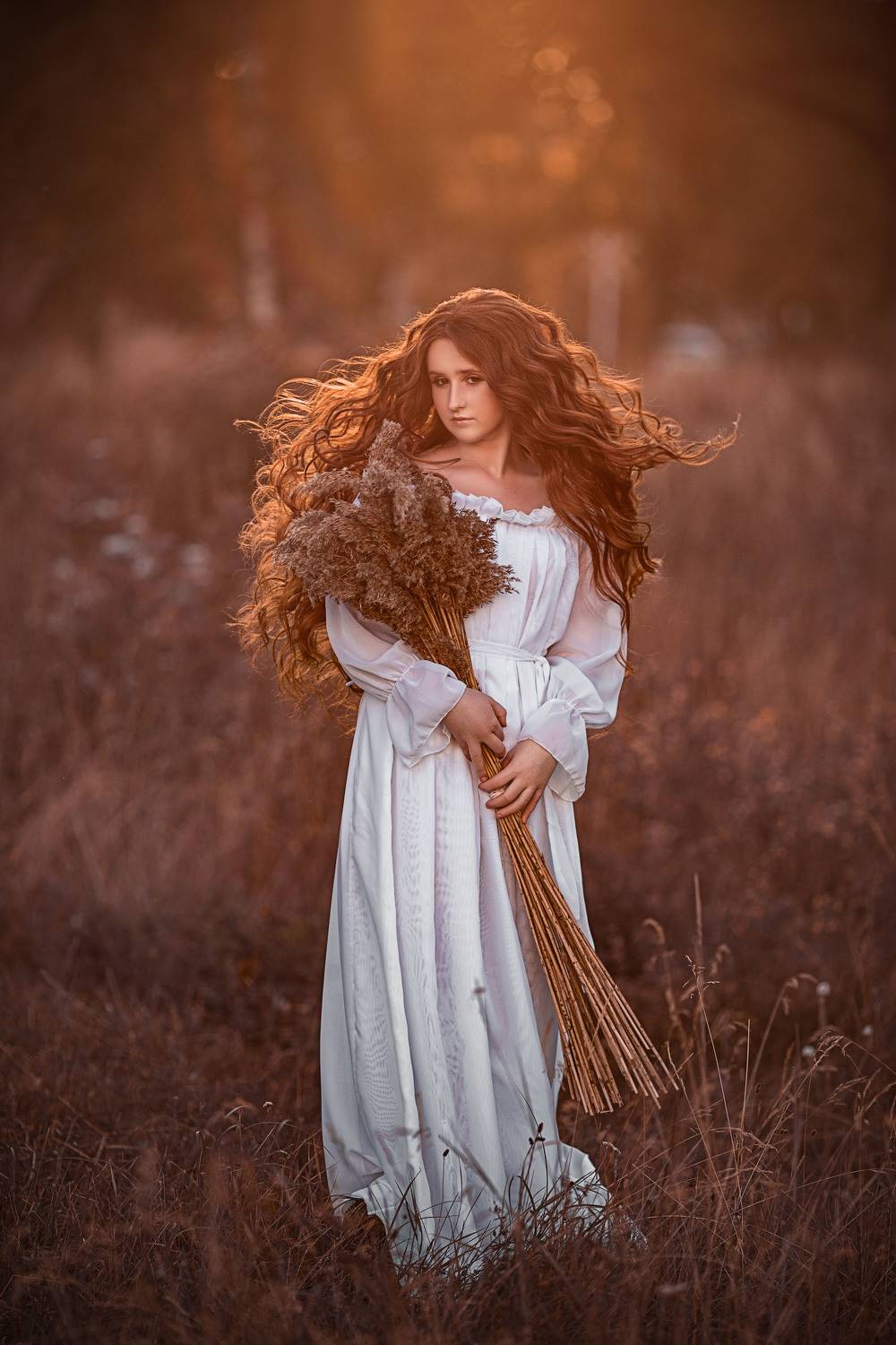 девушка, модель, портрет, фотосессия, природа, лето, солнце, закат, girl, model, portrait, photo, nature, summer, sun, sunset, dress, платье, макияж, make-up, Владимир Васильев