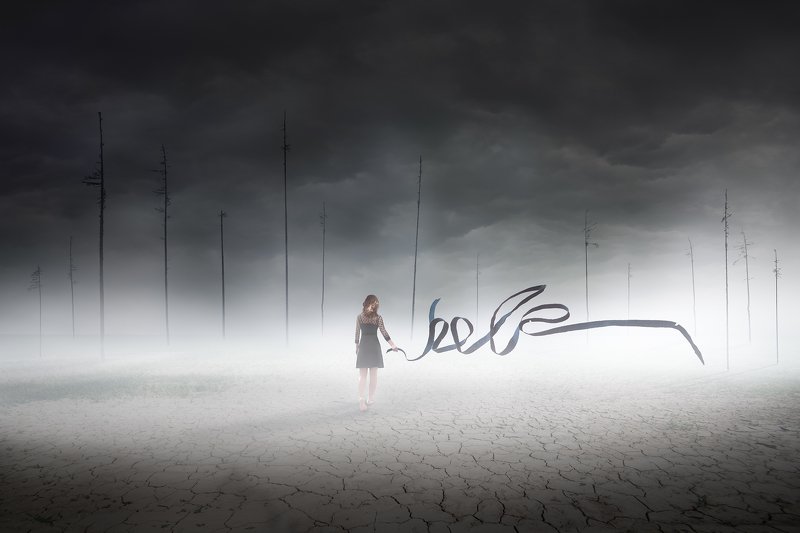 mood,landscape,forest,fog,photoshop,girl,woman,fairytail Escape for Help фото превью