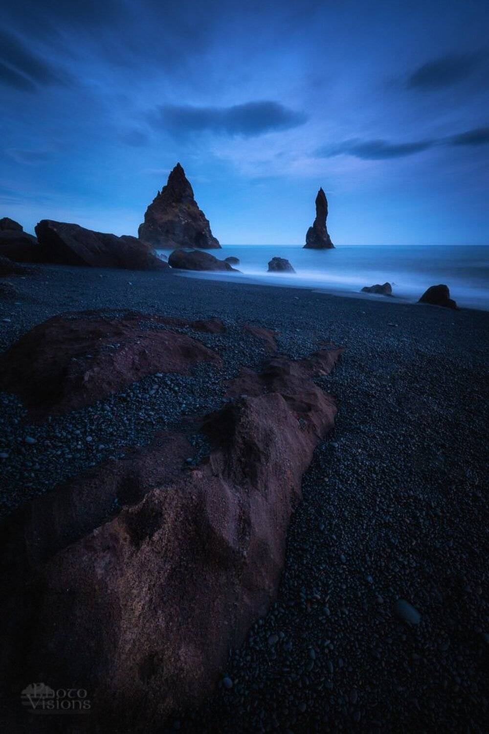 iceland,rocks,seascape,blue hour,sea stack, long exposure, Adrian Szatewicz