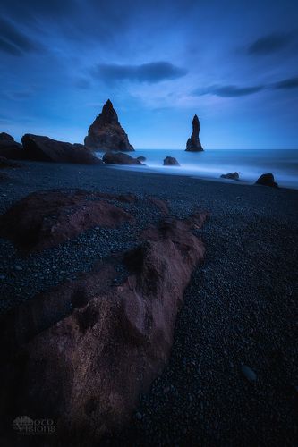 Blue time on Reynisfjara, Iceland