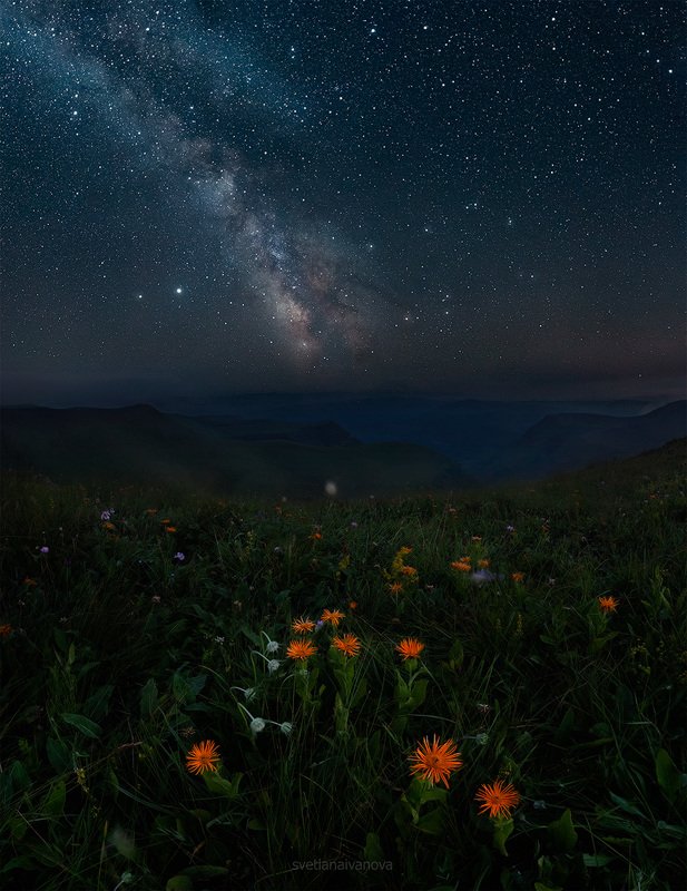 шаджатмаз, ночь, млечныйпуть, звезды, кмв, кавказ, ессентуки Млечный путь на плато Шаджатмаз фото превью