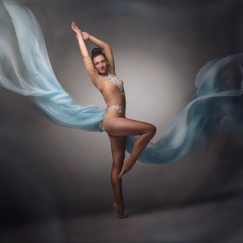 танец, модель, ткань  фото превью