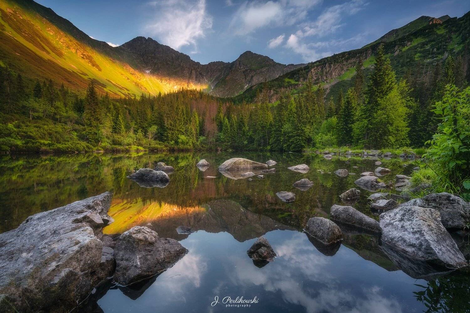 tatras, tatra mountains,mountains,mountain, summer,lake, mirror, reflection, colours, sunset,, Jakub Perlikowski