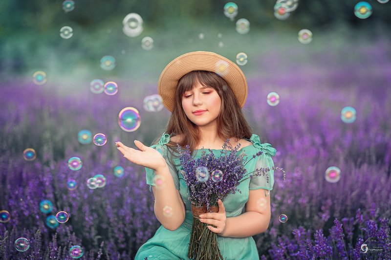 лаванда, детство, романтика, пузыри  фото превью