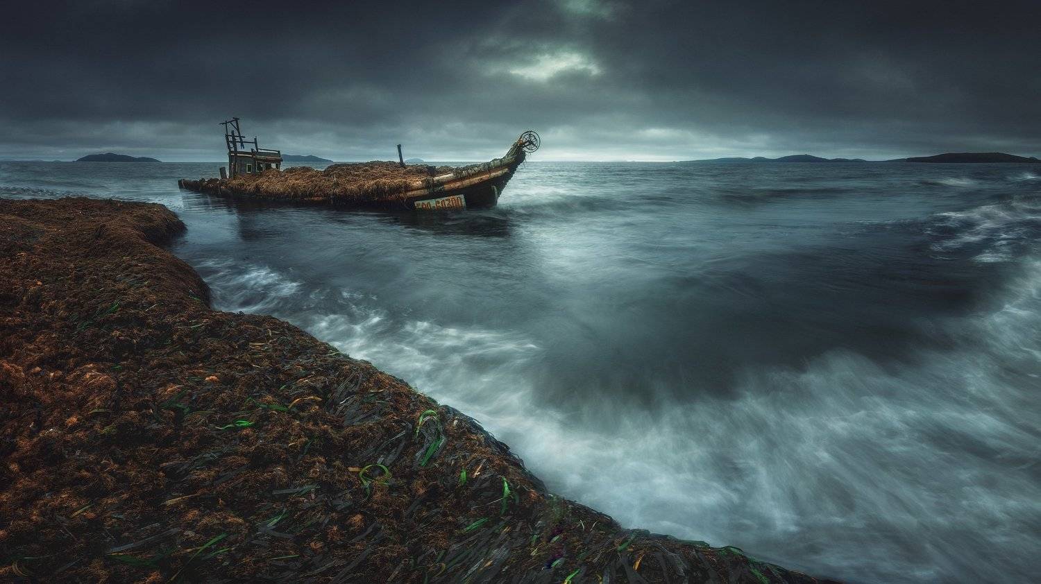 панорама, море, шхуна, Андрей Кровлин