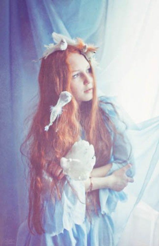 portrait, fairy, flower flower фото превью