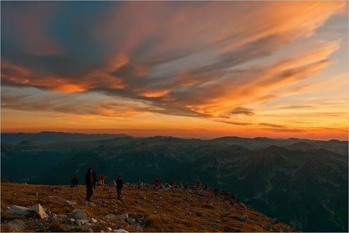 Sunset over Musala peak