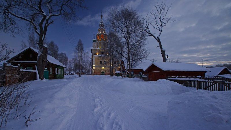 город,утро,храм,рассвет,зима.  фото превью
