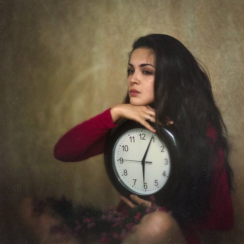 время, часы, портрет, девушка, женщина,, Исмаилова Александра