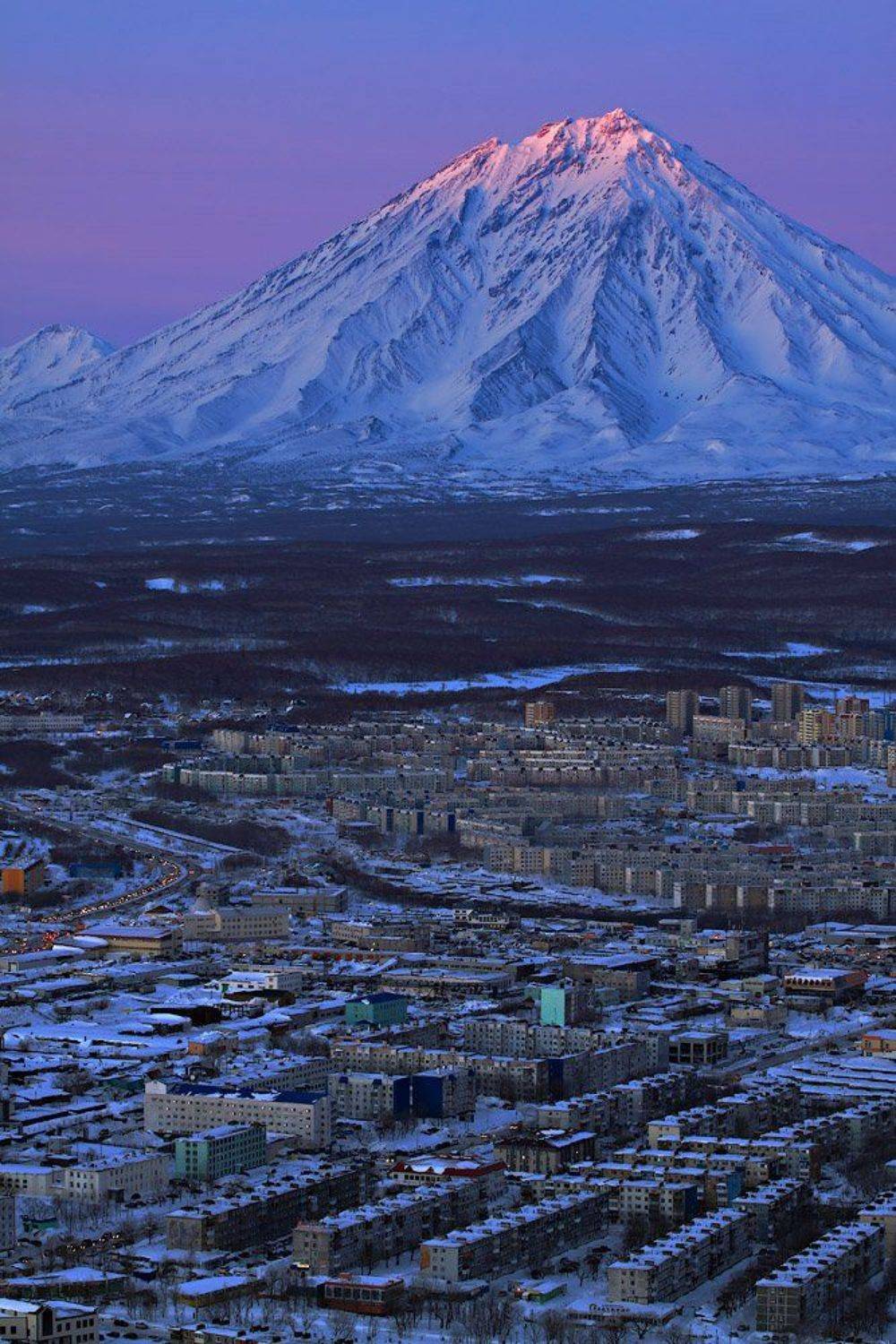 камчатка, город, петропавловск-камчатский, вулкан, корякский, вечер, Михаил Глаголев