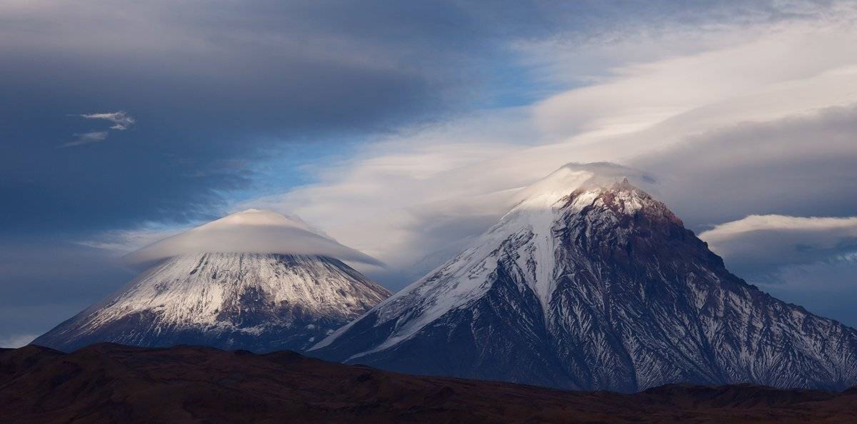 камчатка, ключевская, вулкан, камень, осень, облака, Денис Будьков