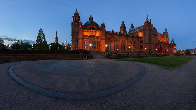 uk, scotland, glasgow, blue hour, kelvingrove art gallery, глазго, шотландия Glasgow: Kelvingrove art gallery фото превью
