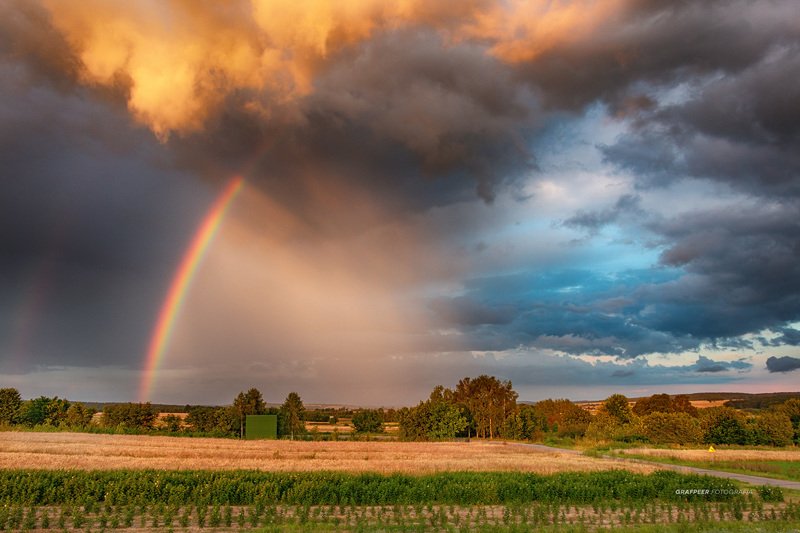 scenery, landscape, sky, rainbow, clouds, sunlight, rpowroznik spectacle in the sky... фото превью