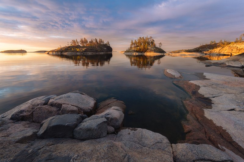 ладожские шхеры, карелия, ладога, ладожское озеро Ладожский рассвет фото превью