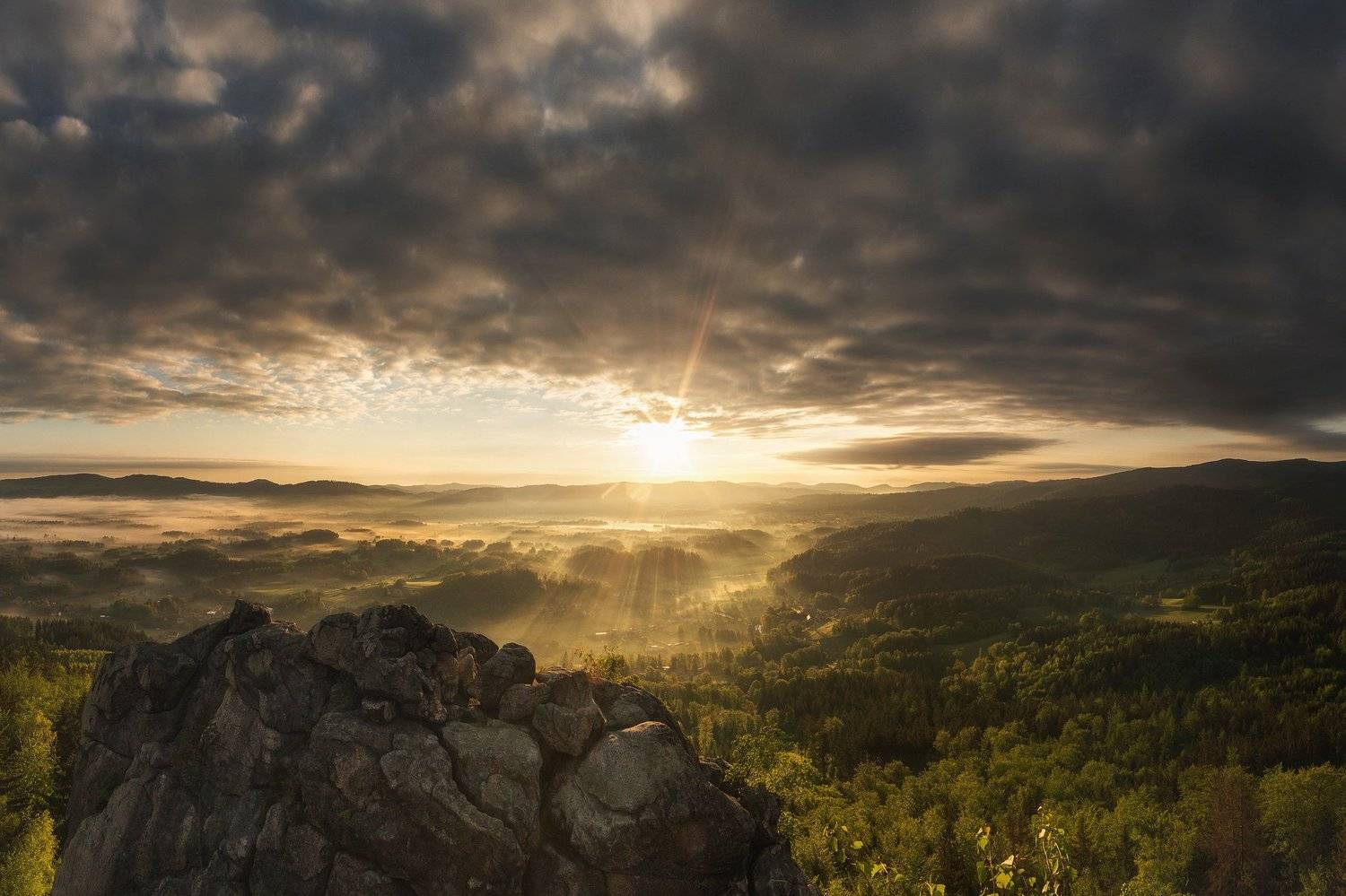 morning, sun, sunshine, clouds, rays, Błażej Krzyżanek