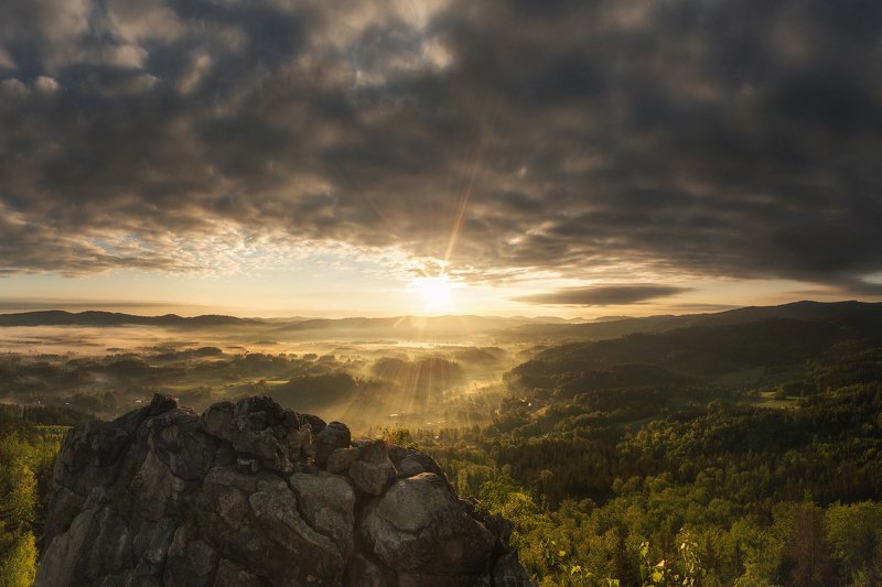 morning, sun, sunshine, clouds, rays Morning sun фото превью