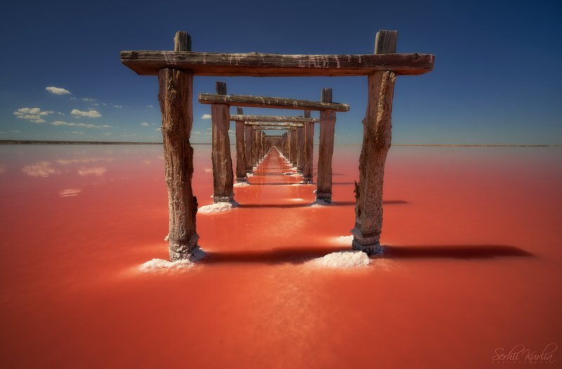 солёное озеро, розовое озеро Through the gates⁣ фото превью