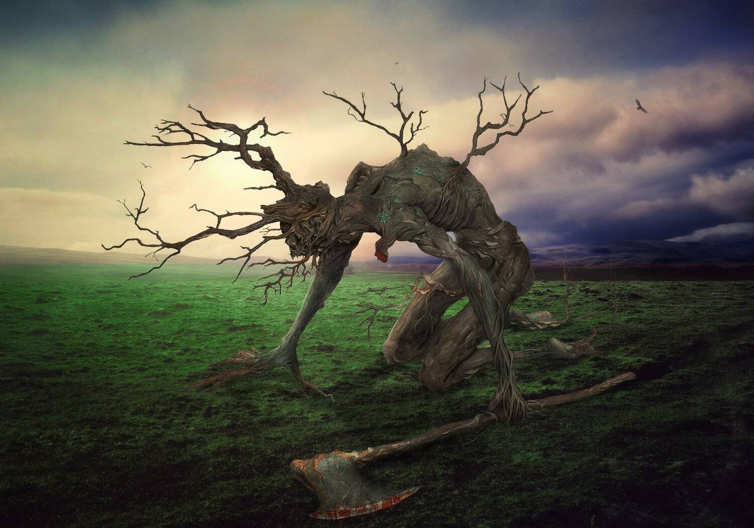 великан, дерево, поле, Sergii Vidov