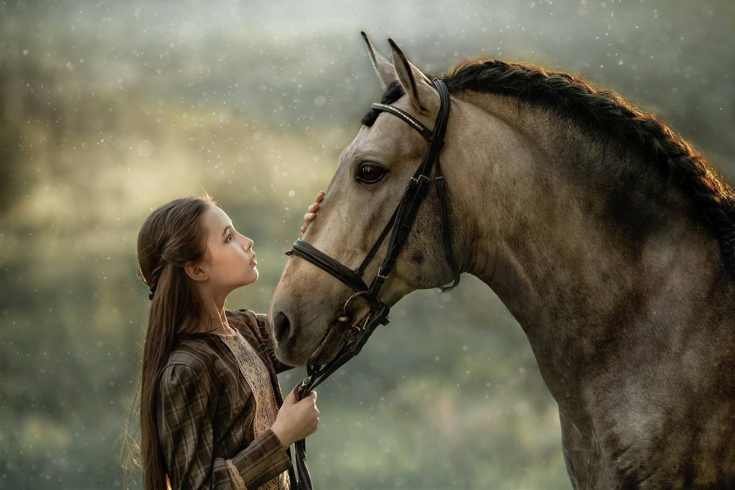 портрет, девушка, женский, портрет, конь, андалуз, Елена Соловьёва