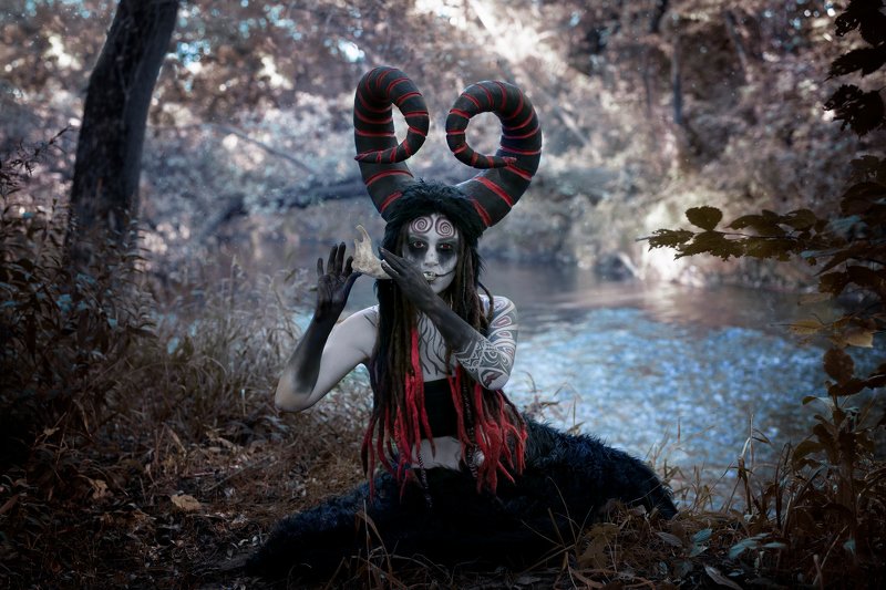 artphoto, fineart, fairytale, portrait, девушка, модель, сказка, артфото, артфотография, портрет, фавн, нечисть, хоррор Фавн фото превью