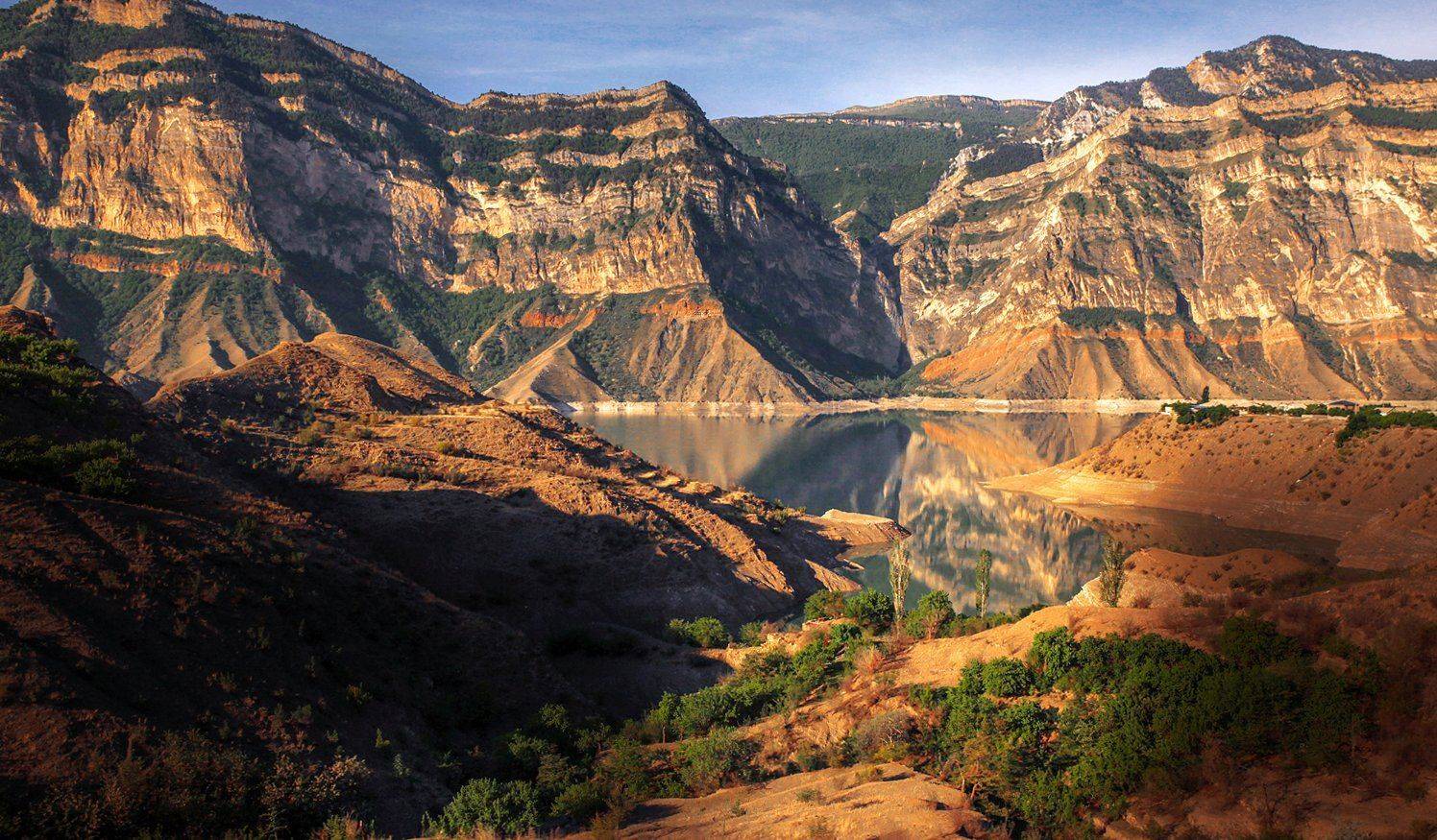 ирганай,водохранилище,горы,вершины,пейзаж,небо,деревья,дагестан,природа, Marat Magov