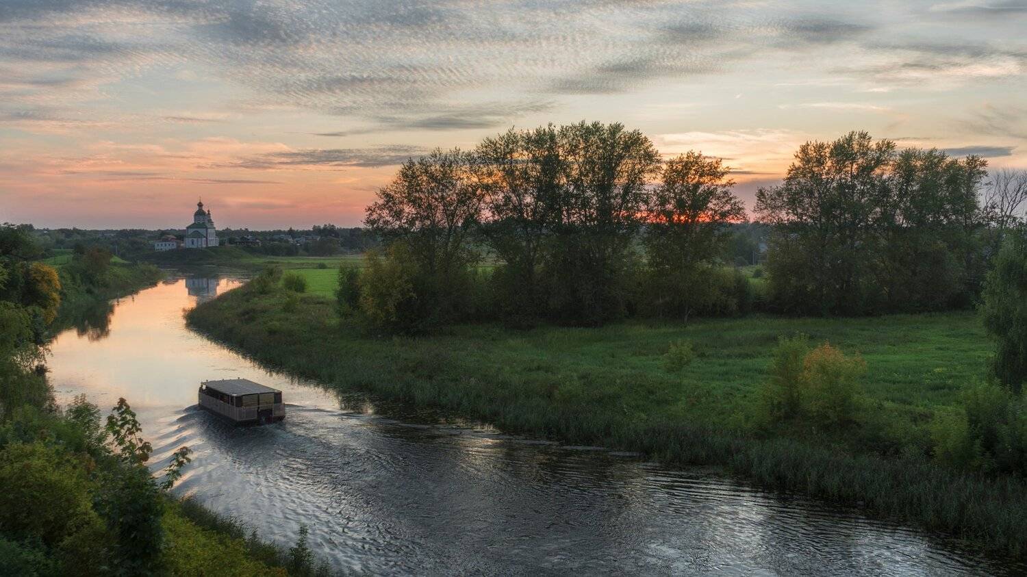 суздаль, река каменка, август, вечер, Андрей Колесов