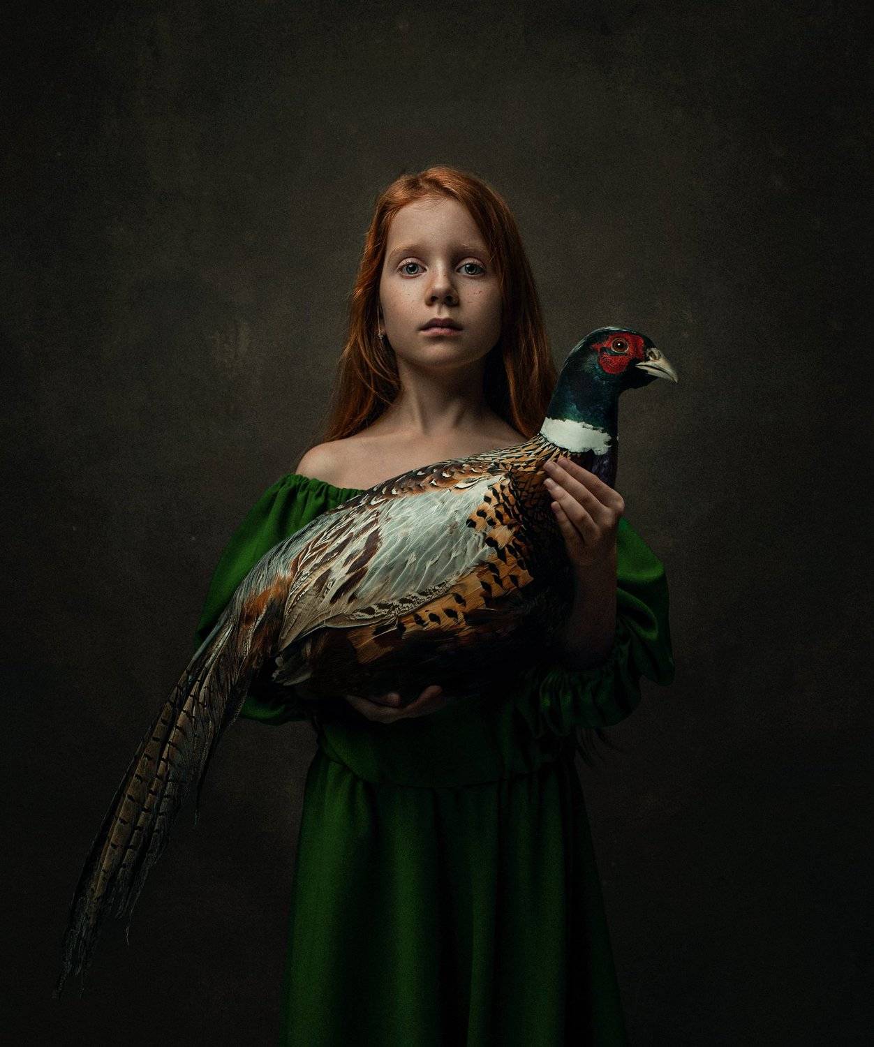 girl,portrait,bird,abstract,conceptual,dark,moody, Przemyslaw Koch
