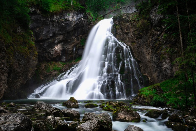 австрия, альпы, дахштайн, европа, горы, водопад, вода, лес,пейзаж, голинг, waterfall, water, austria, mountains, river, flow, поток, rain, forest, landscape Водопад Голингер фото превью